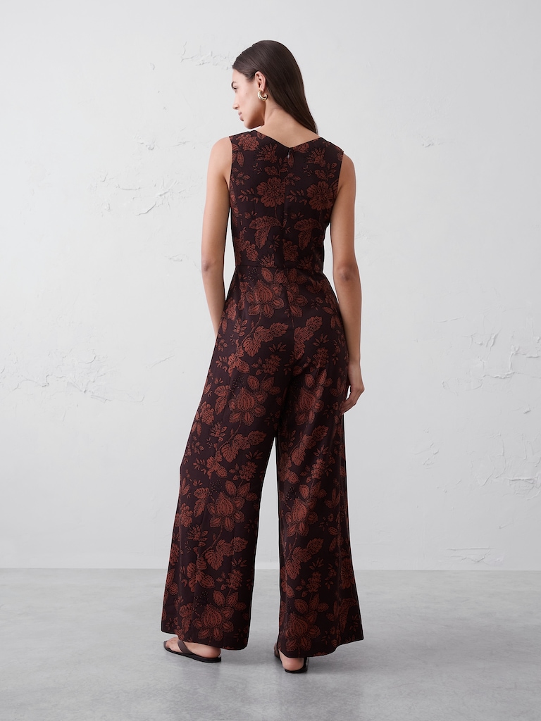 Crepe V-Neck Jumpsuit