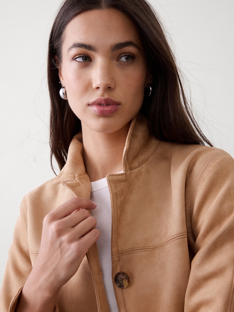 Vegan Suede Blazer Jacket