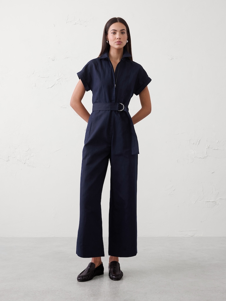 Linen-Blend Jumpsuit