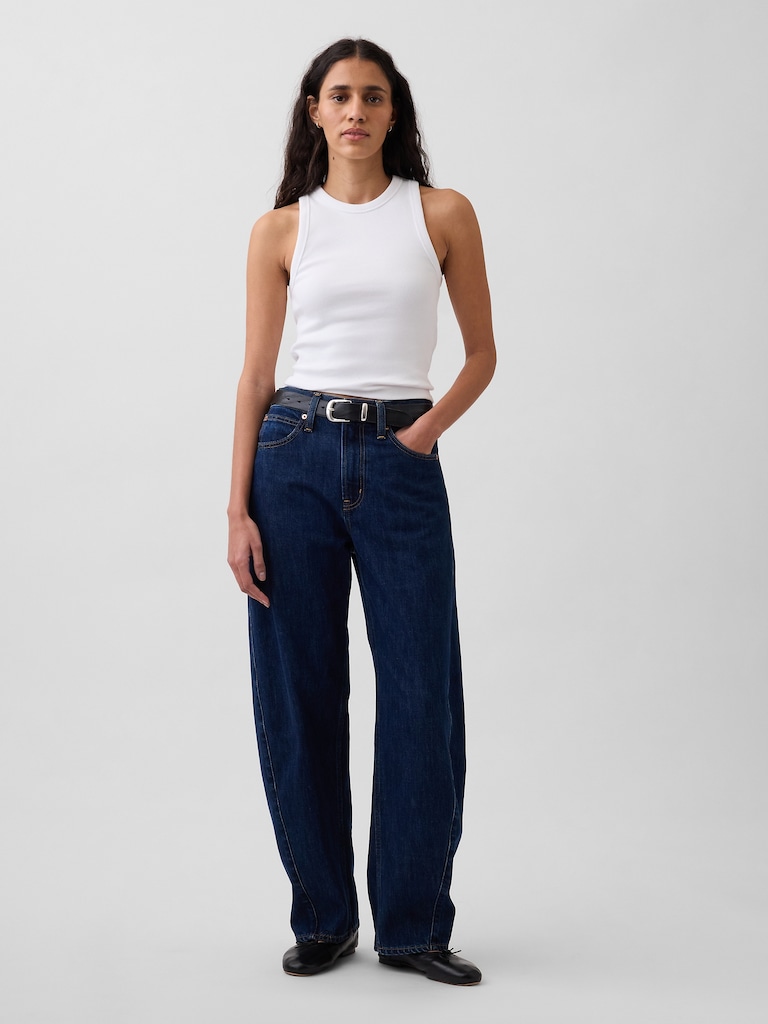 Heavyweight Rib Halter Tank Top