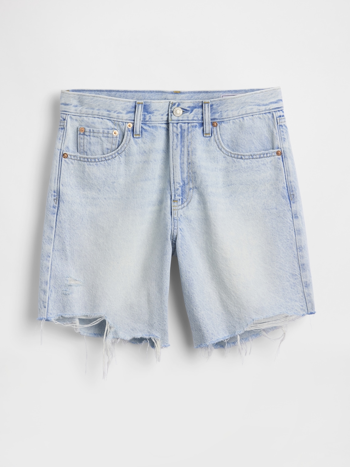 Mid Rise Loose Denim Bermuda Shorts