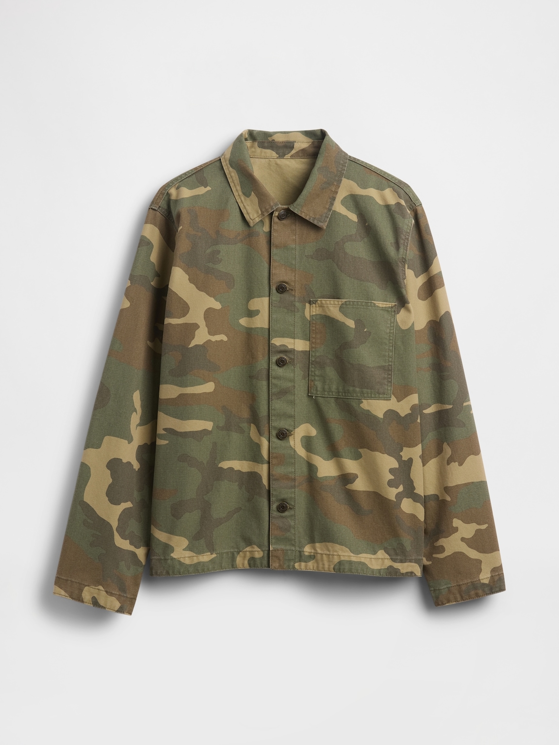 Canvas Denim Camo Utility Shirt