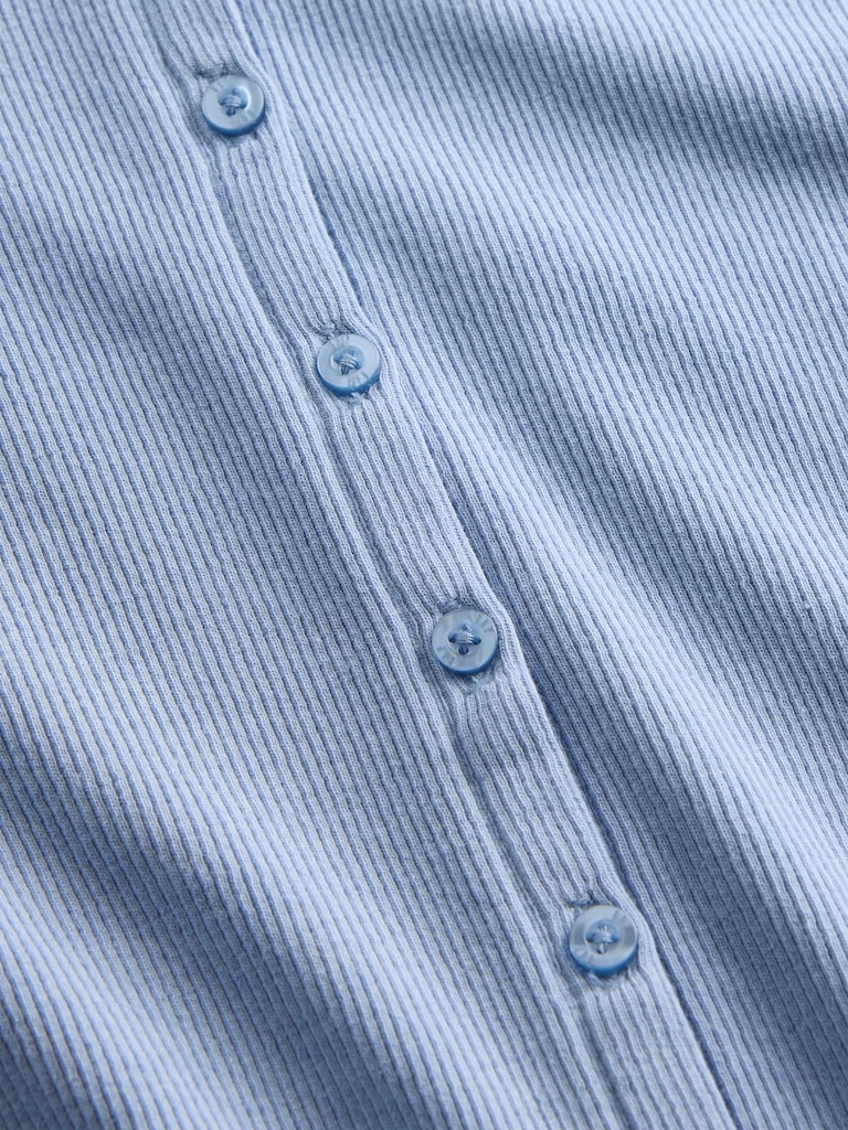 Modern Rib Button-Front Crew T-Shirt