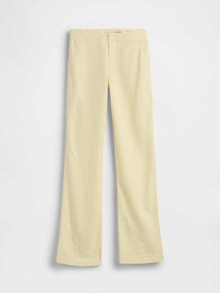 Low Rise Linen-Blend Flare Pants