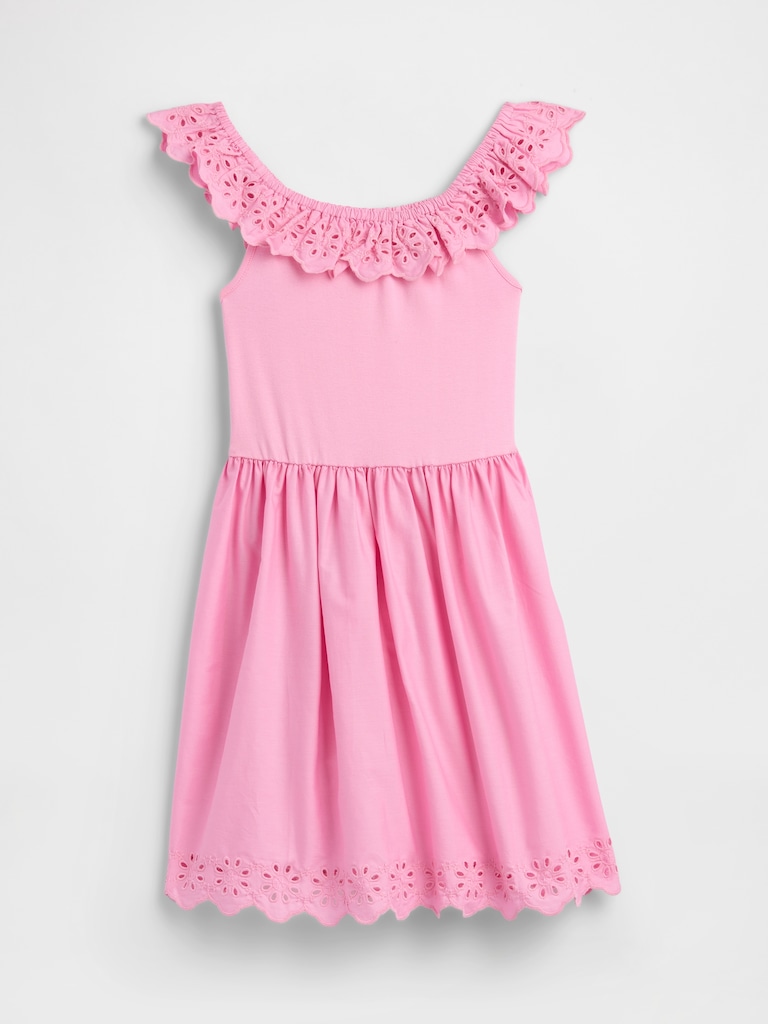 Kids Eyelet Ruffle Dress