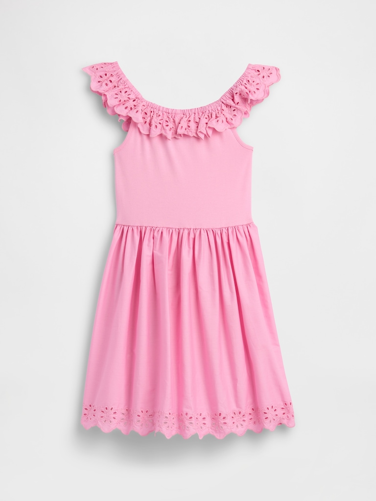 Kids Eyelet Ruffle Dress