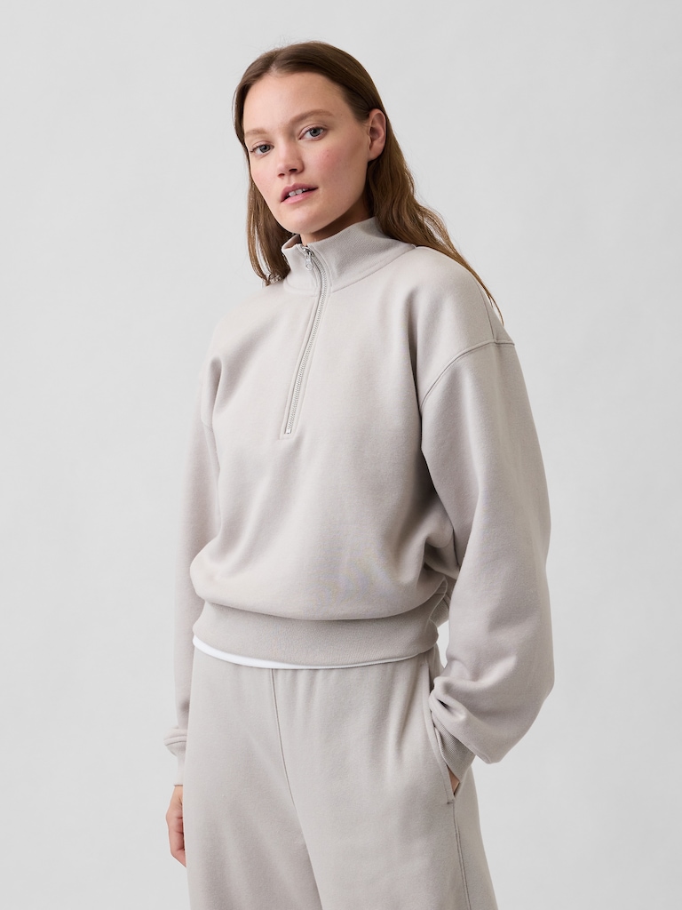 Oversized Fleece Half-Zip Sweatshirt