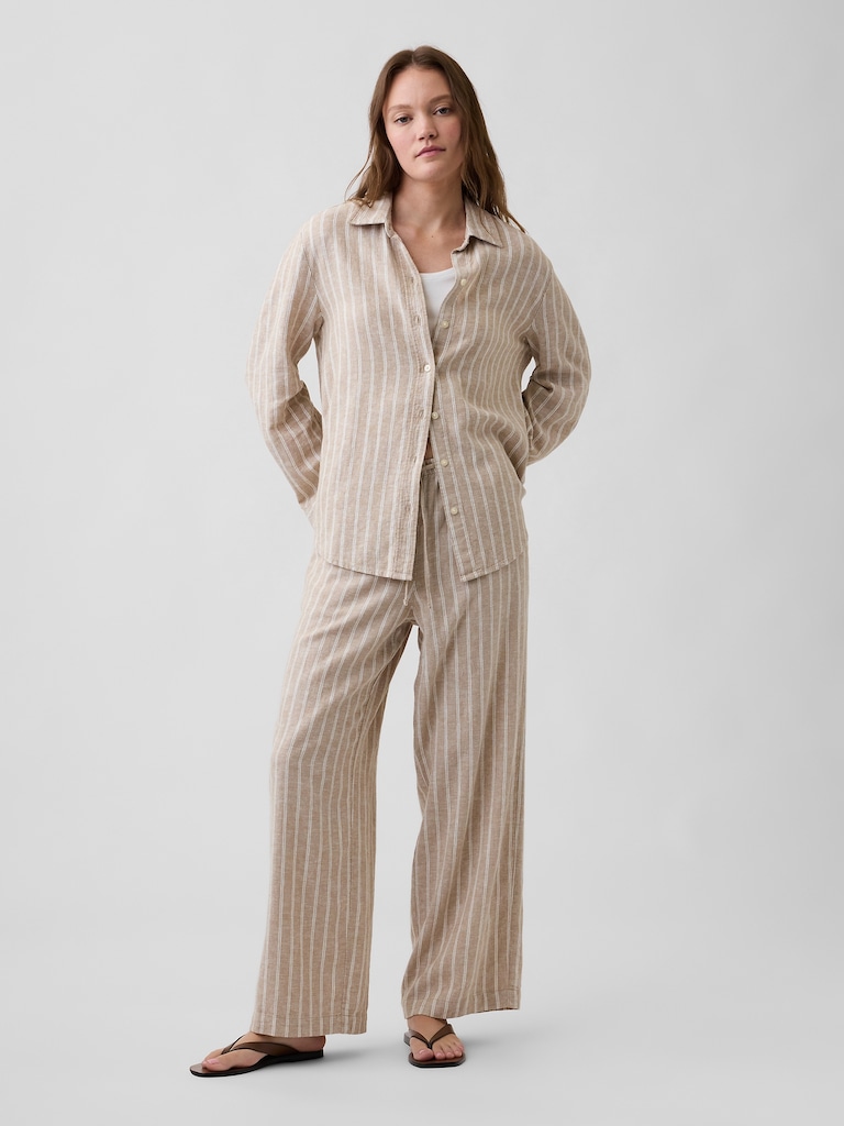 Linen-Blend Easy Shirt