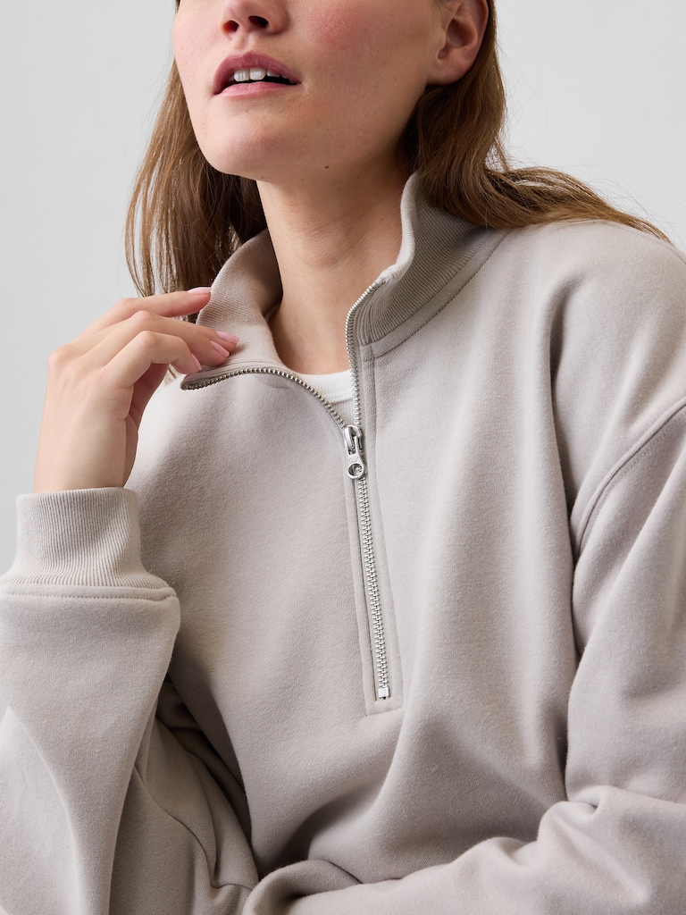 Oversized Fleece Half-Zip Sweatshirt