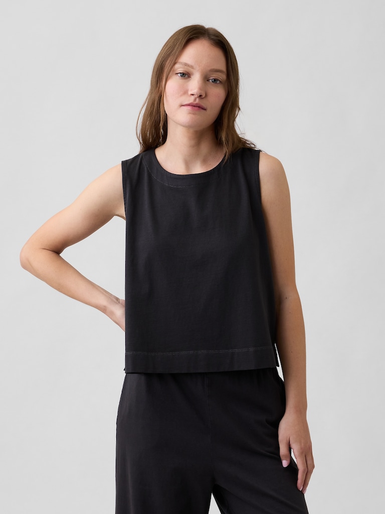 Crewneck PJ Shell Tank Top