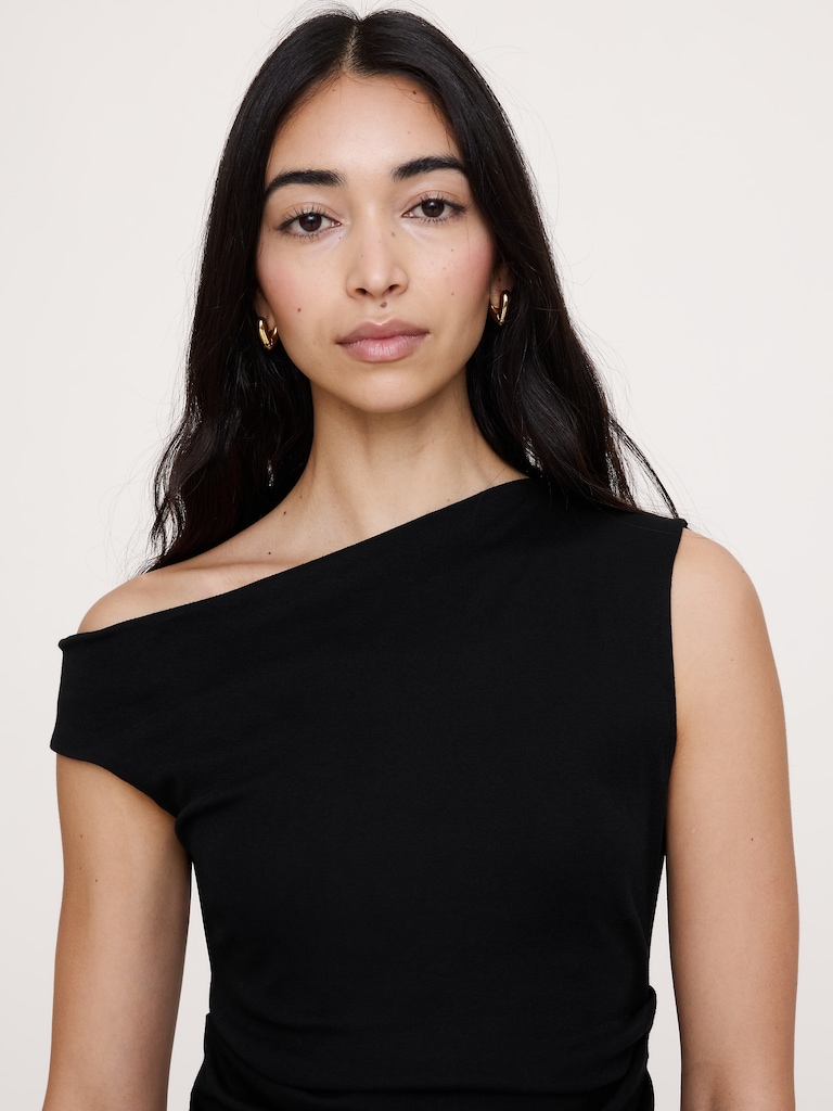 Baby Rib Cotton Asymmetrical Tank