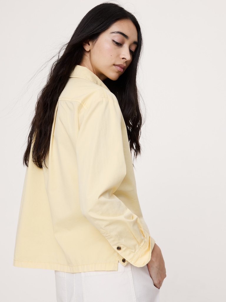 Oversized Cotton Twill Popover Shirt