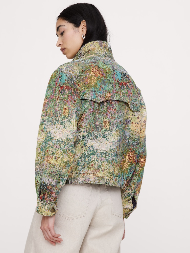 Floral Jacquard Bomber Jacket