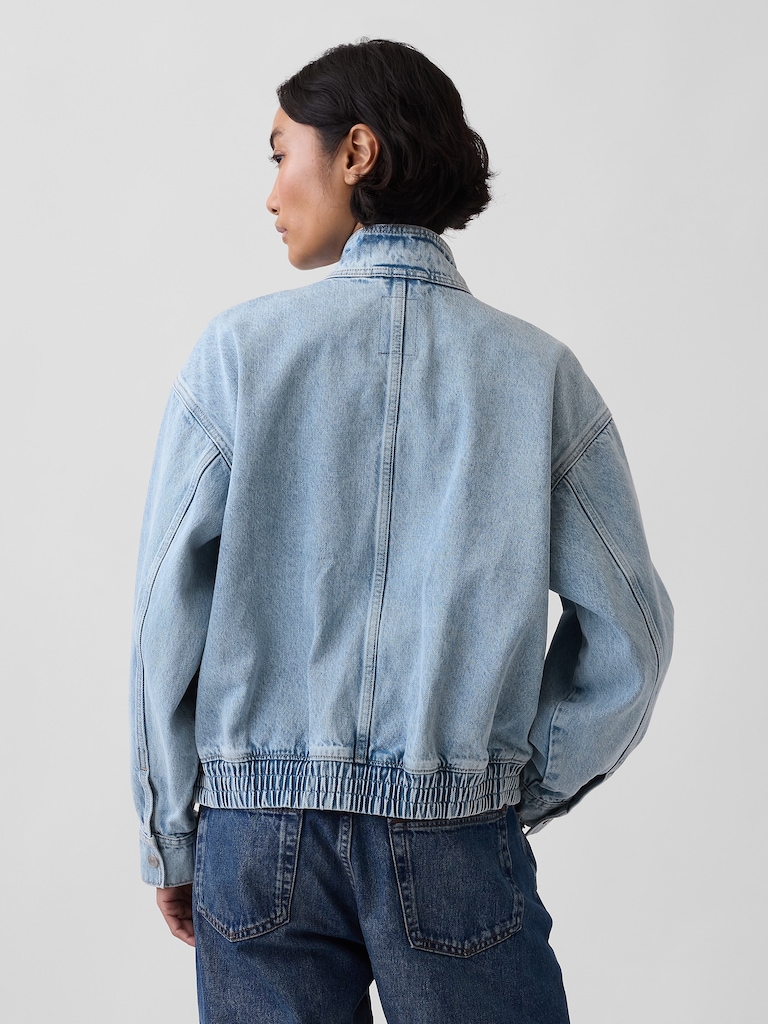 Oversized Denim Bomber Jacket