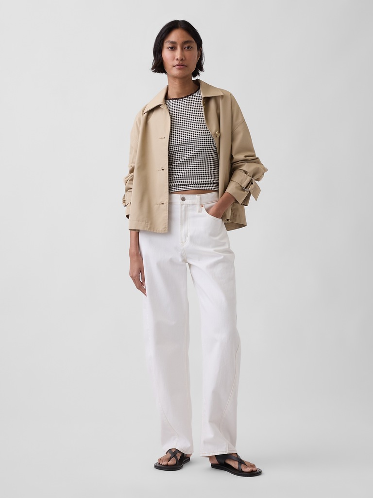 Gingham Pointelle Shell Tank Top