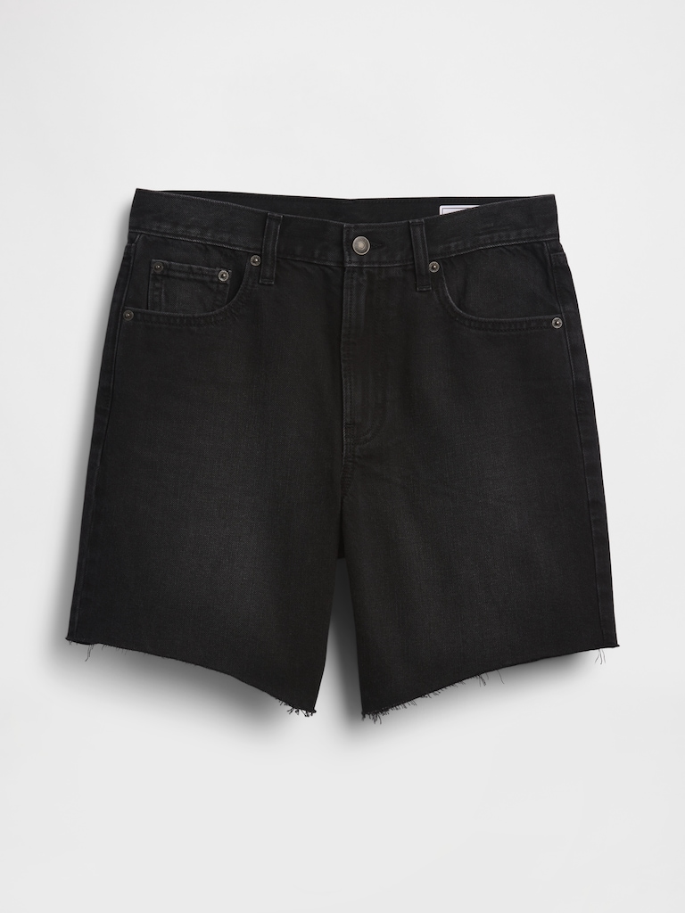 Mid Rise Loose Denim Bermuda Shorts