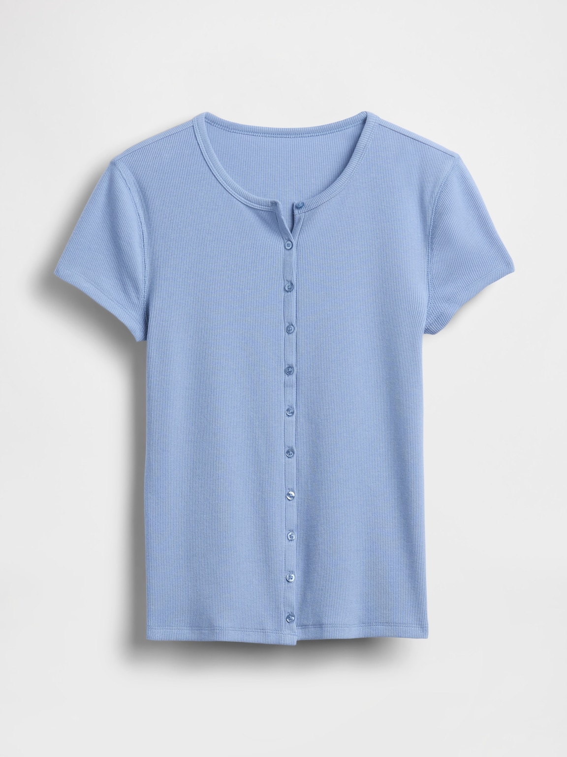 Modern Rib Button-Front Crew T-Shirt