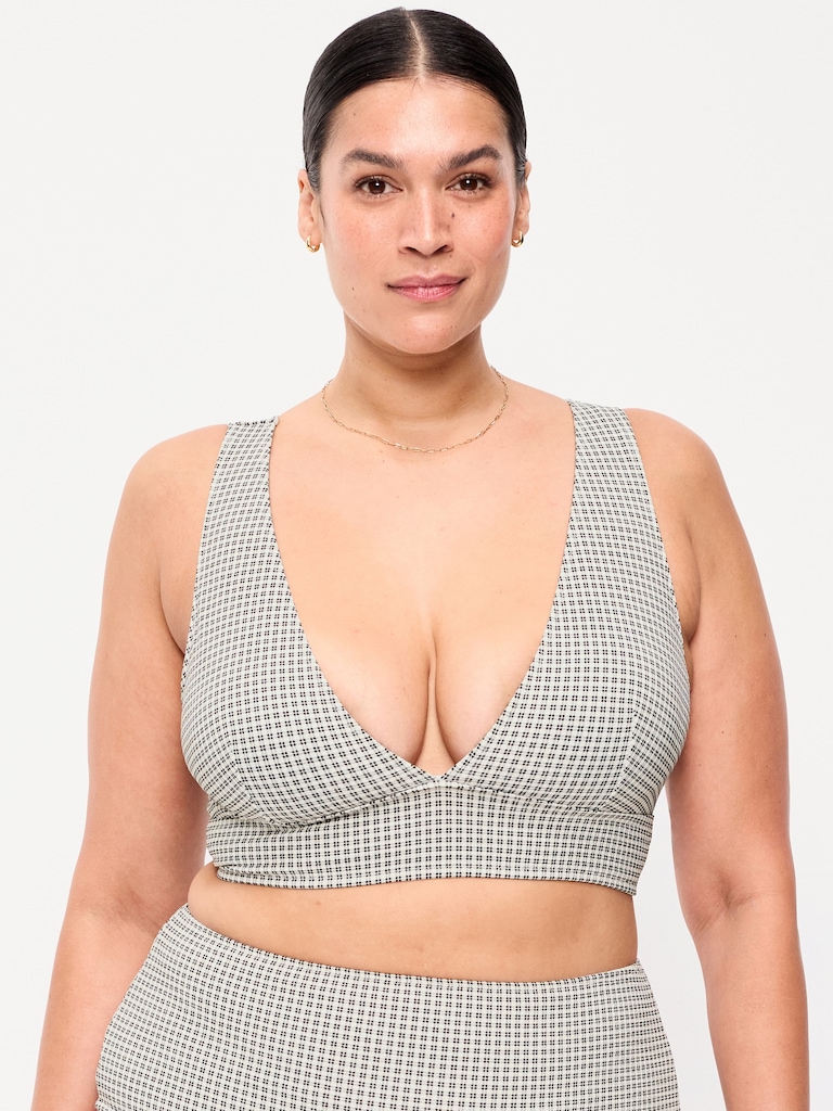 Pique Longline Bikini Swim Top