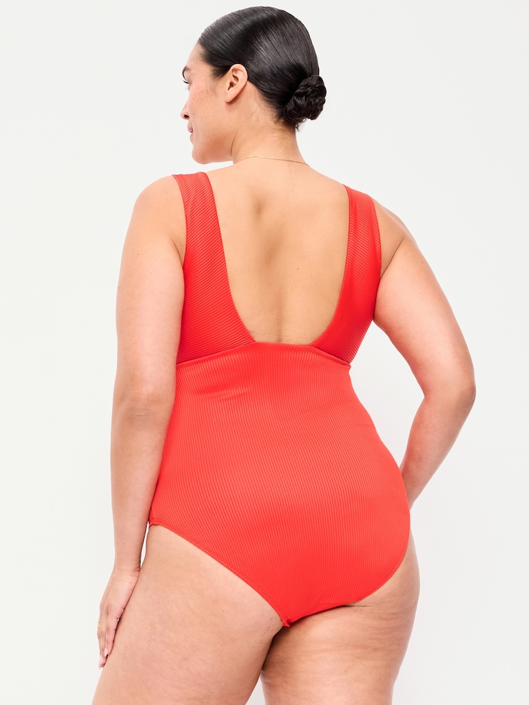 Ribbed One-Piece Swimsuit