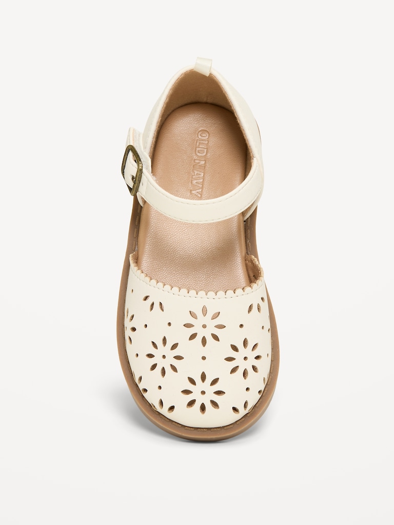 Faux-Leather Chunky Ballet Sandals for Toddler Girls