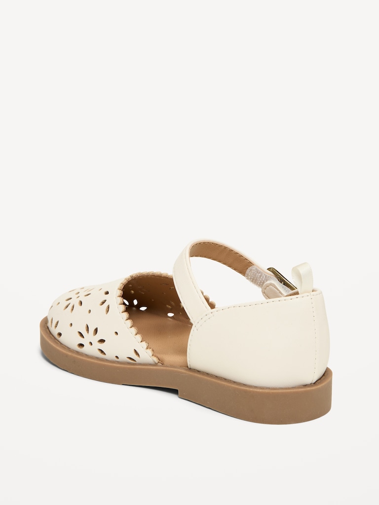 Faux-Leather Chunky Ballet Sandals for Toddler Girls