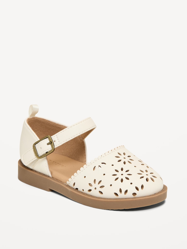 Faux-Leather Chunky Ballet Sandals for Toddler Girls