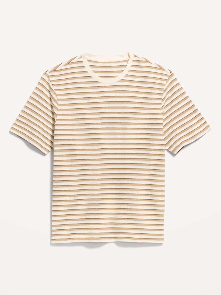 Textured-Knit Striped T-Shirt