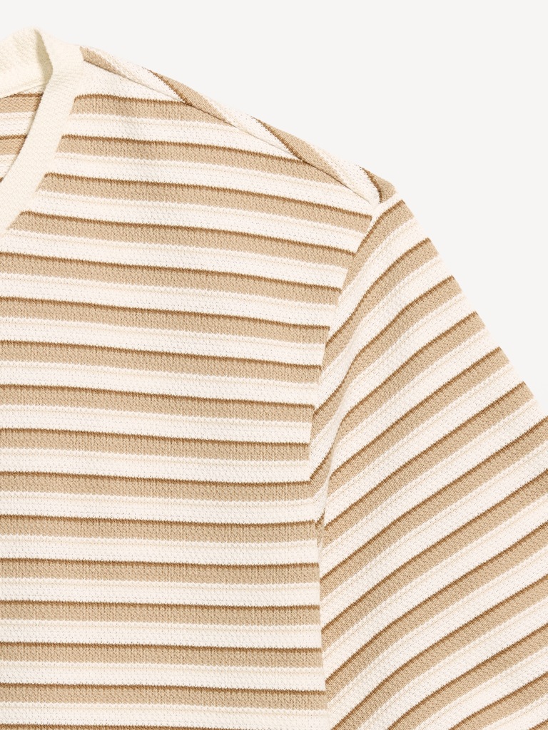 Textured-Knit Striped T-Shirt