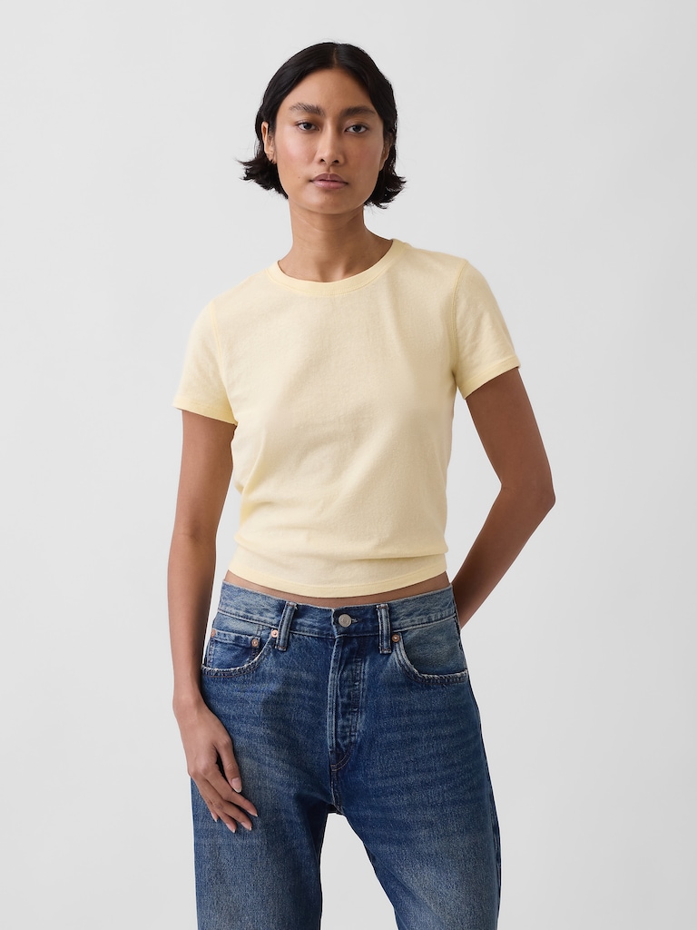 Cotton Jersey Shrunken T-Shirt
