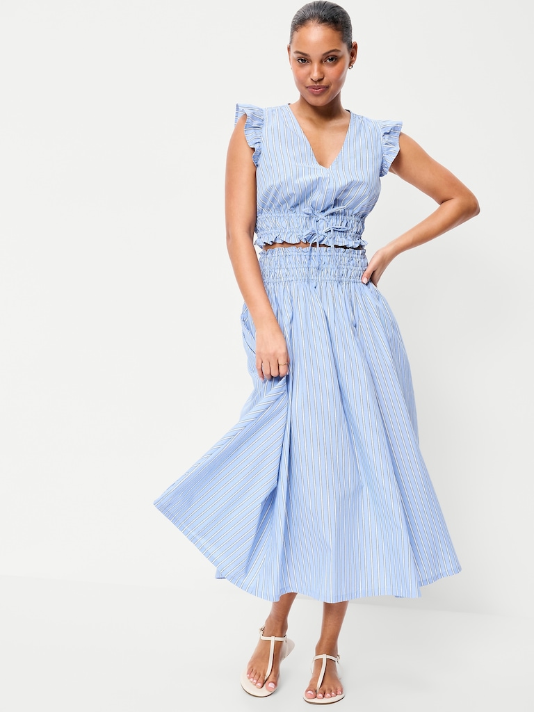 Flutter-Sleeve Poplin Top