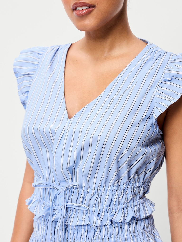 Flutter-Sleeve Poplin Top