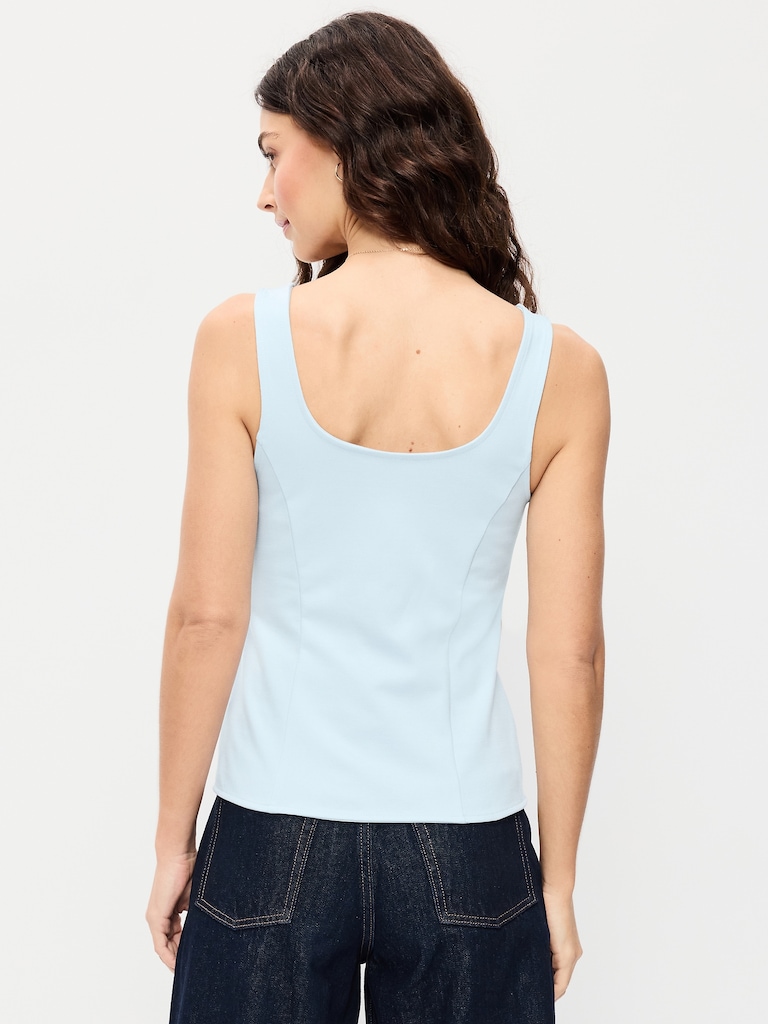 Sleeveless Button-Down Top