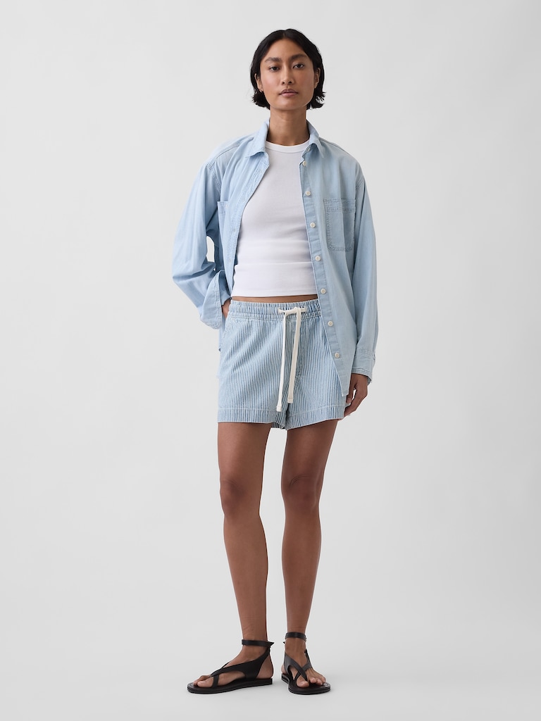 UltraSoft Denim Stripe Easy Shorts