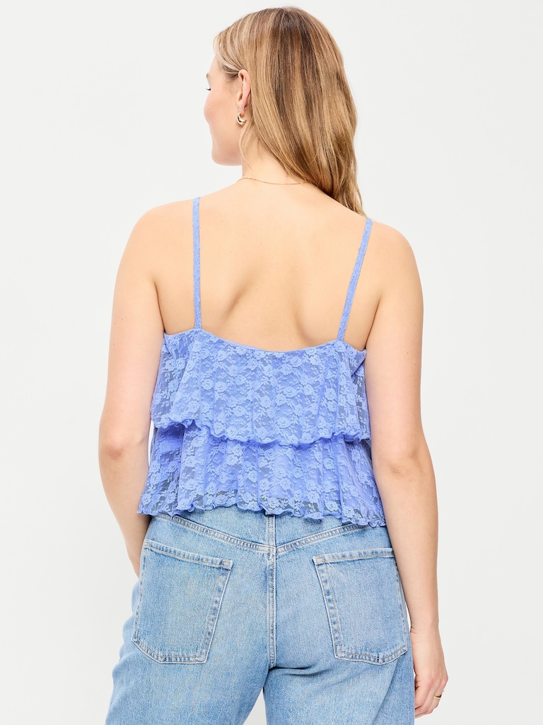 Tiered Lace Ruffle Top