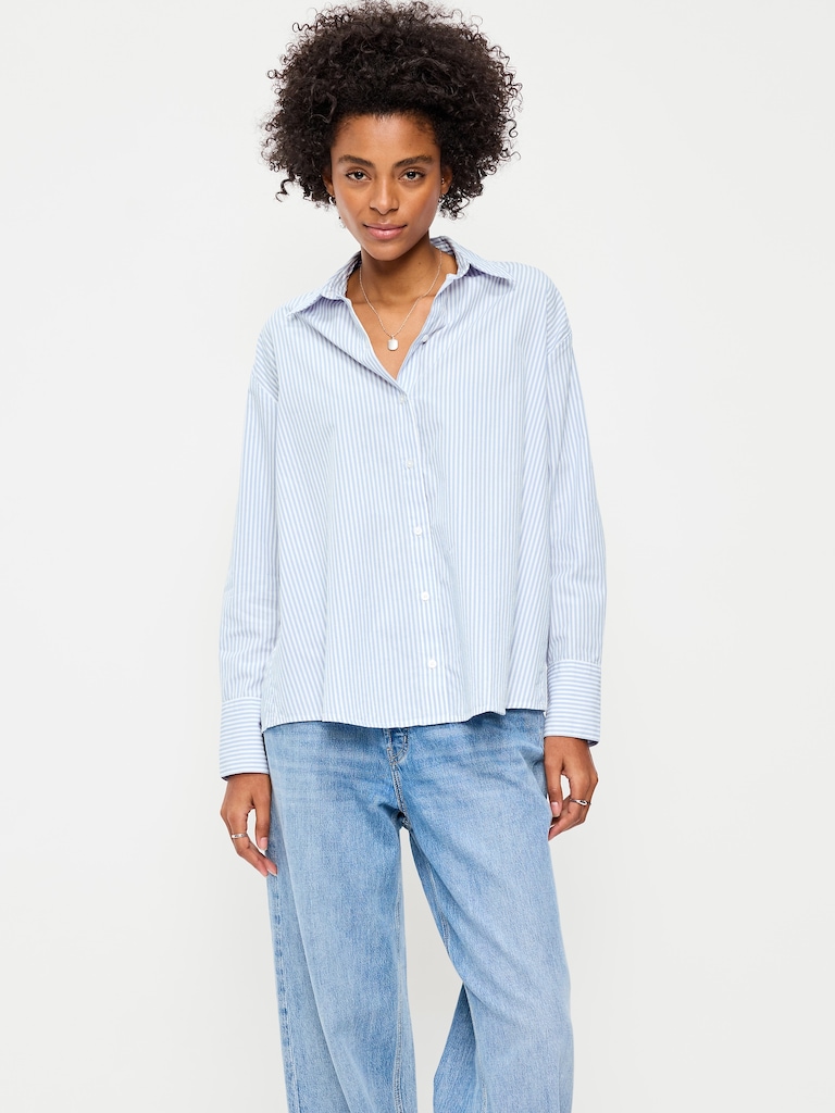Tie-Back Button-Down Shirt