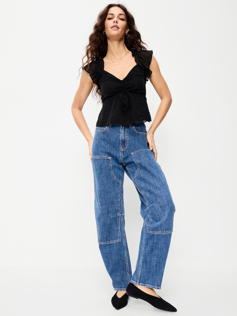 Flutter-Sleeve Fit & Flare Top