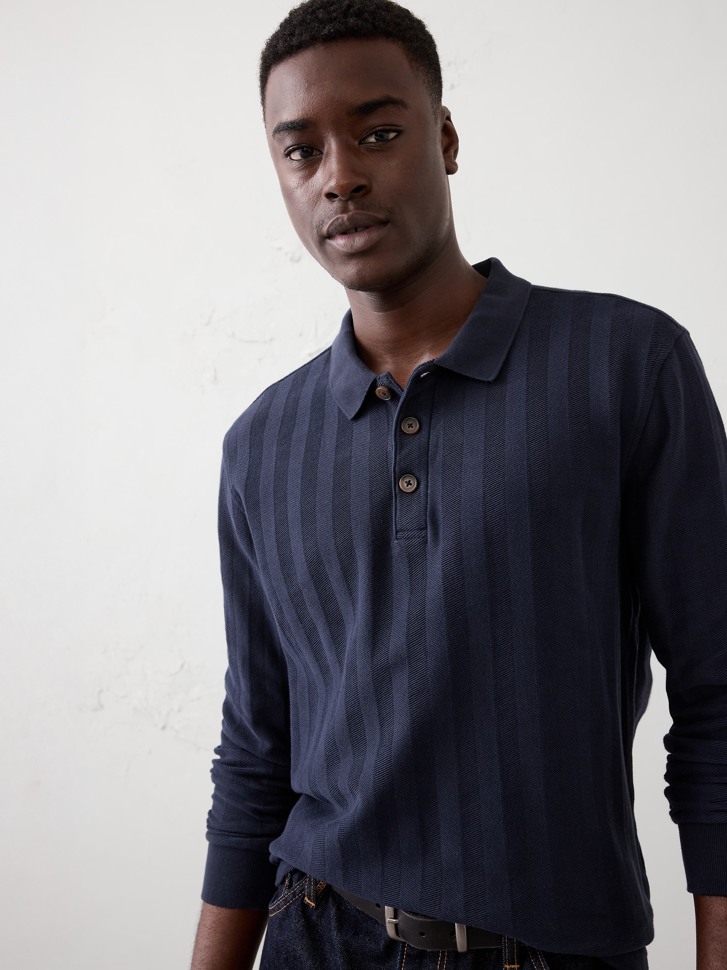 Men's Long Sleeve Polos | Banana Republic Factory