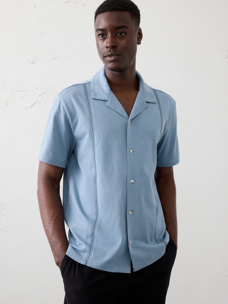 Standard-Fit Knit Resort Shirt