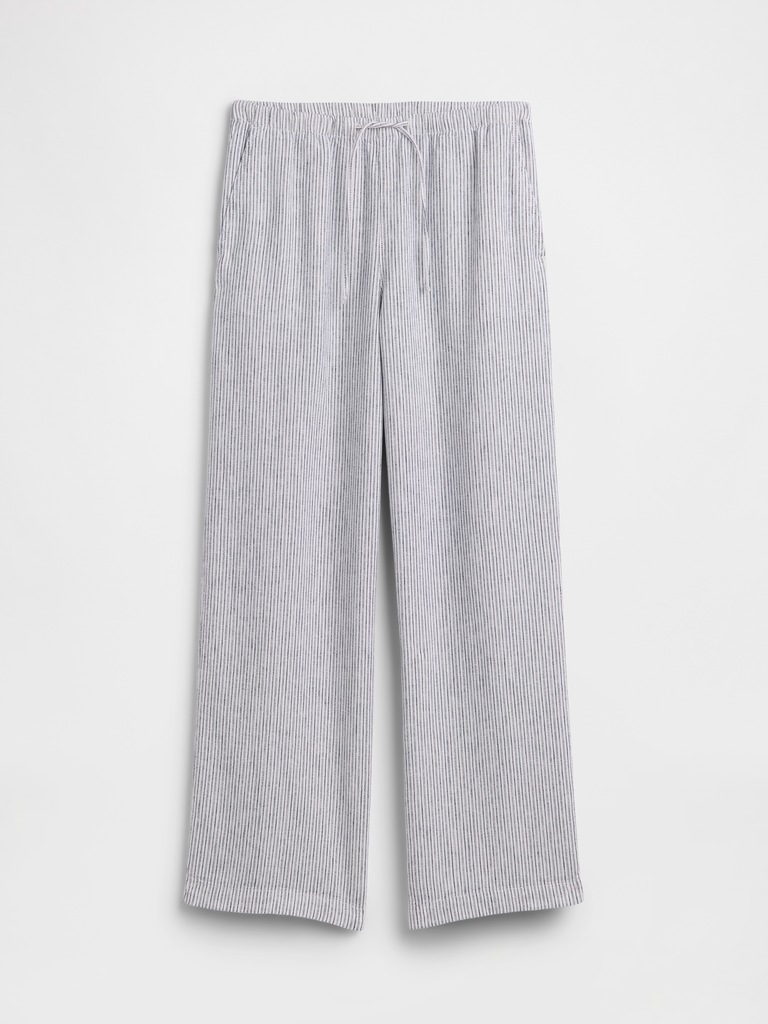 Relaxed Linen-Blend Wide-Leg Pants