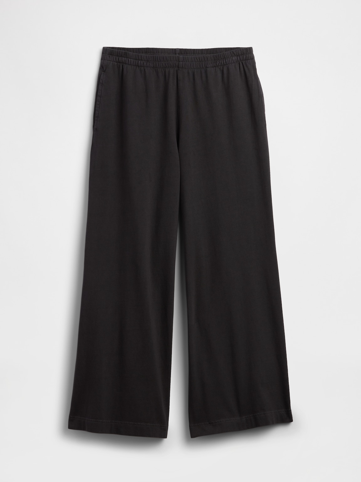 Heavyweight Pull-On Wide-Leg Crop Pants
