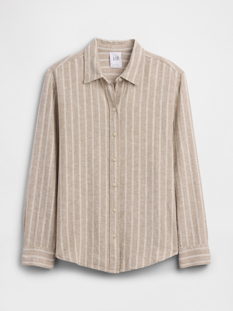 Linen-Blend Easy Shirt