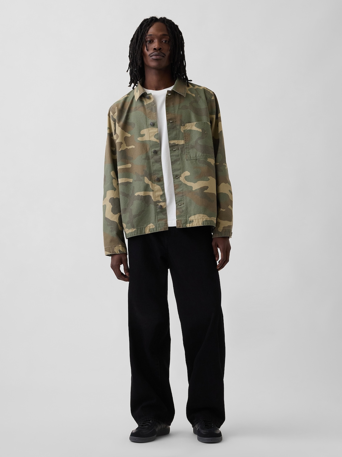 Canvas Denim Camo Utility Shirt