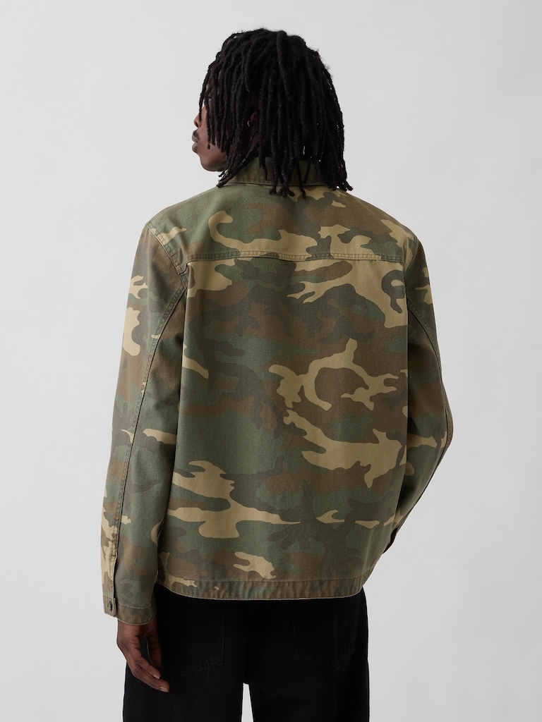 Canvas Denim Camo Utility Shirt