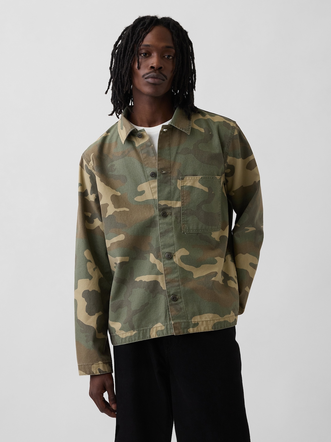Canvas Denim Camo Utility Shirt