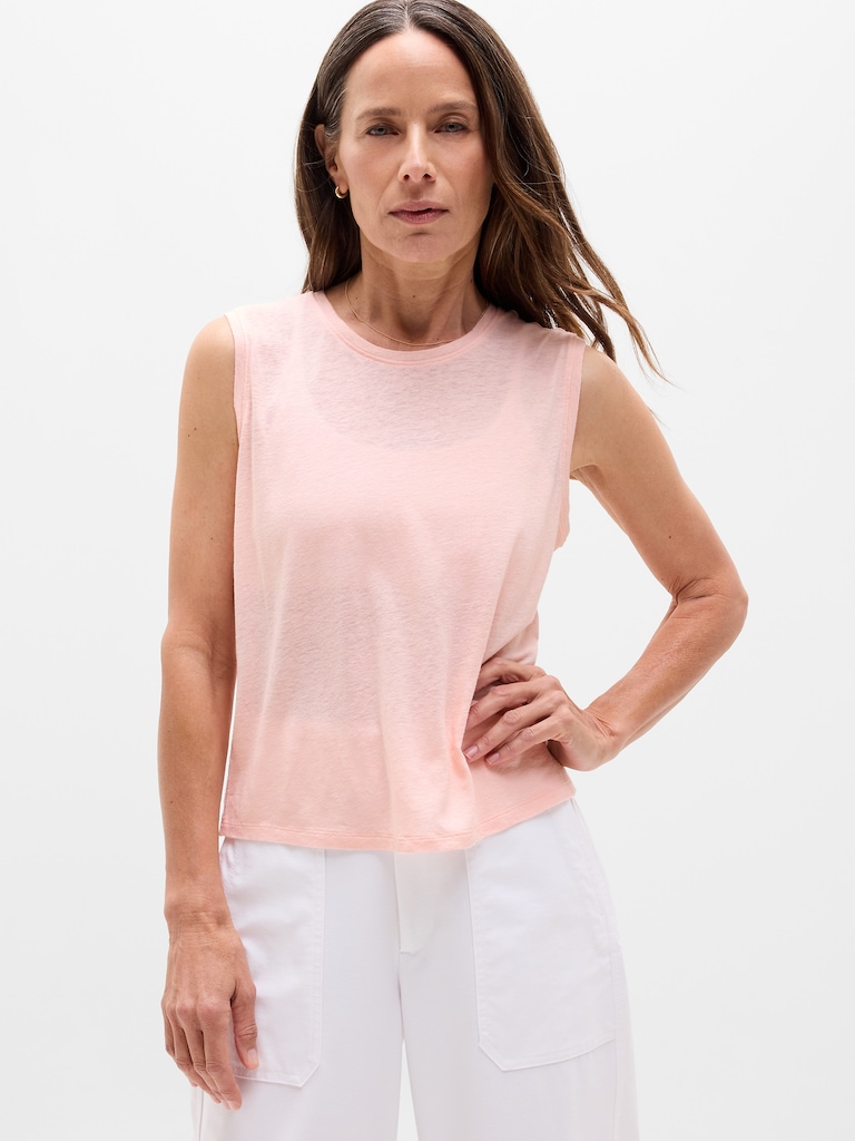 Getaway Linen Blend Muscle Tank