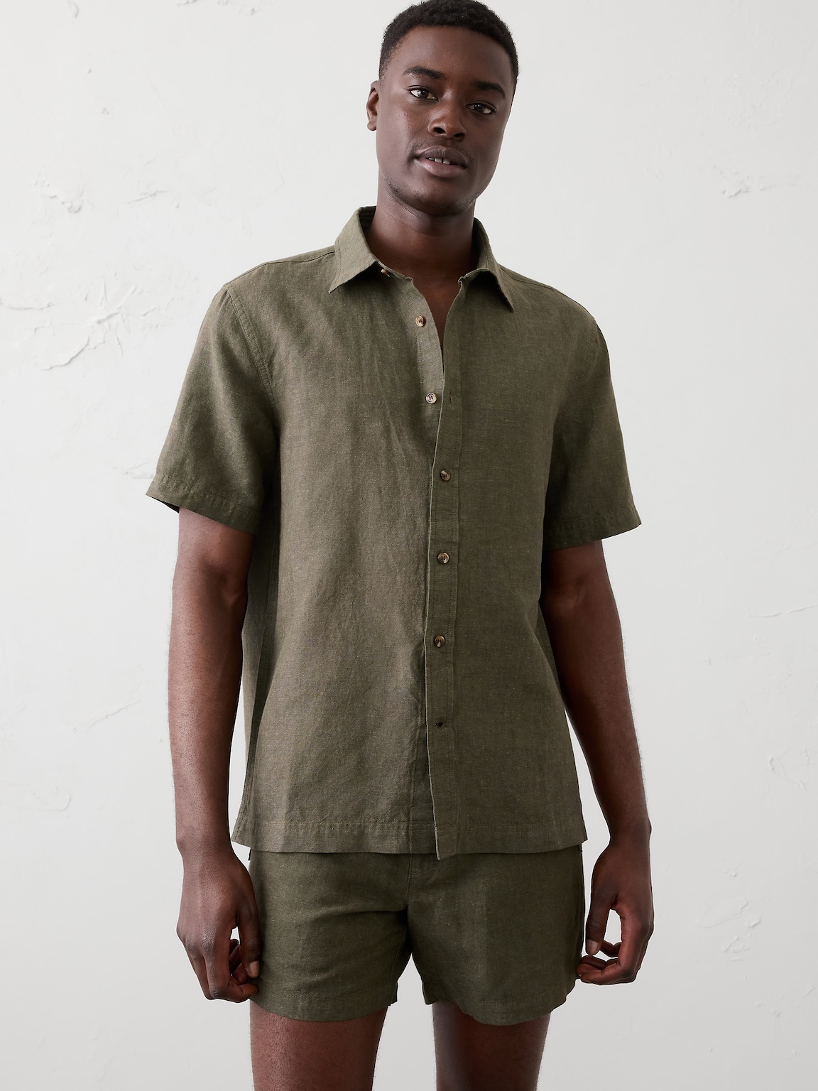 Standard-Fit Linen-Blend Shirt