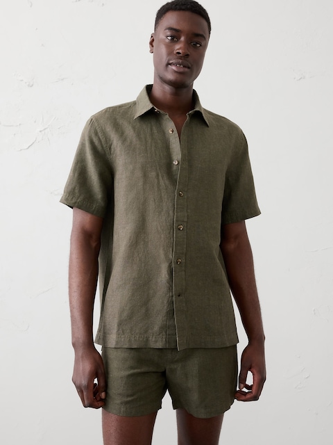 slim fit dress slacks Olive green Regular Fit Formal Shirt For Men's – Horsewelly main image 1