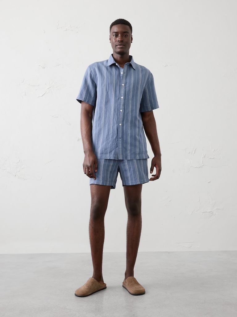 Slim-Fit 5" Linen-Blend Short