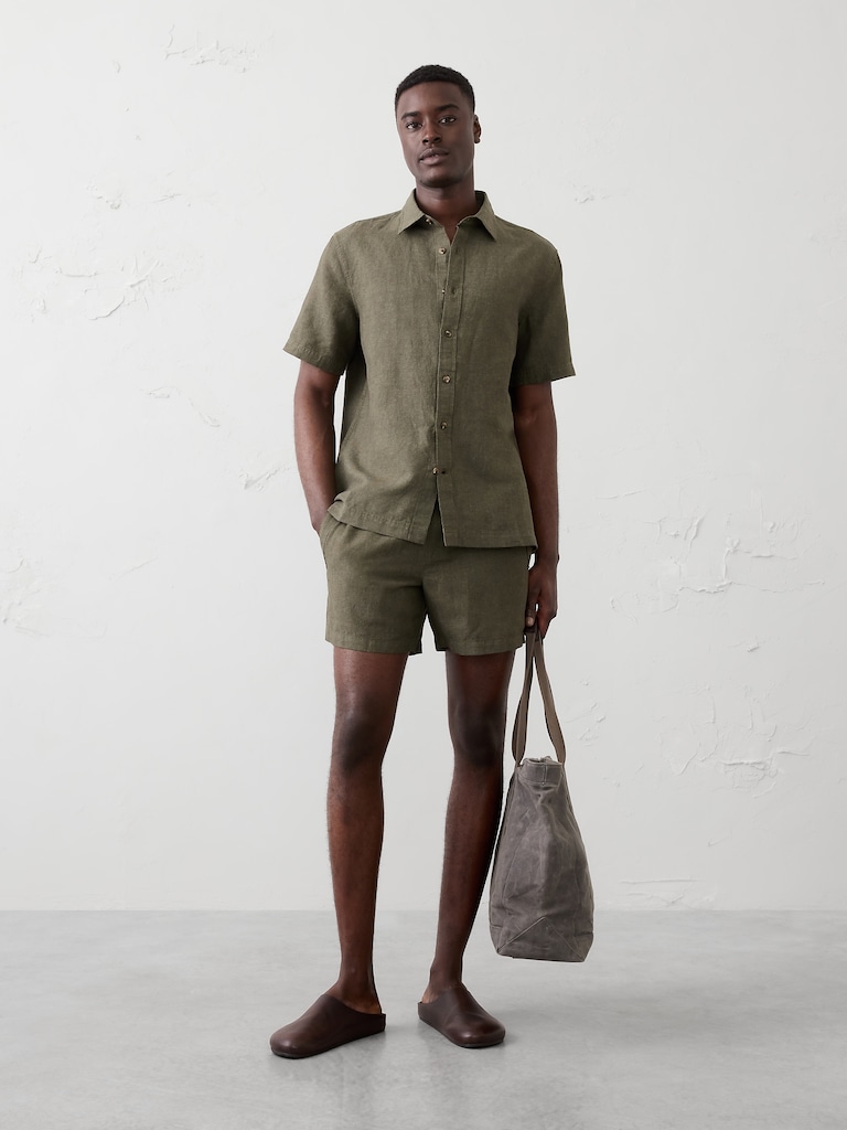 Slim-Fit 5" Linen-Blend Short