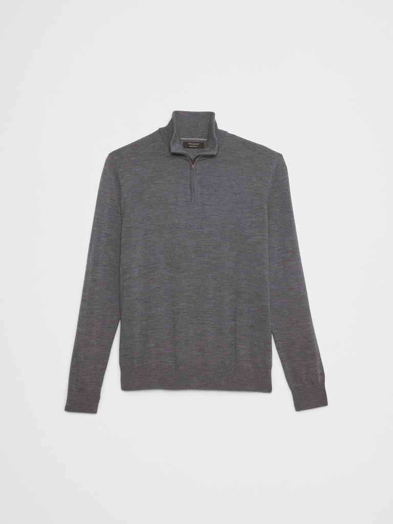Merino Wool Quarter-Zip Sweater
